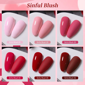6 Colors Gel Set S61 Sinful Blush 7ml Gel Nail Polish BORN PRETTY