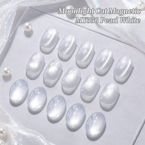Moonlight Cat Magnetic Gel MY550 Pearl White 10ml Gel Nail Polish BORN PRETTY