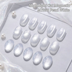 Moonlight Cat Magnetic Gel MY550 Pearl White 15ml Gel Nail Polish BORN PRETTY