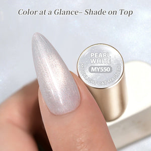 Moonlight Cat Magnetic Gel MY550 Pearl White 15ml Gel Nail Polish BORN PRETTY