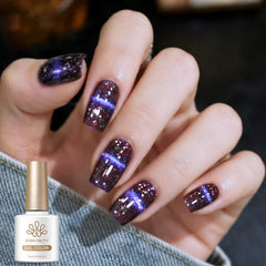 Glitter Cat Magnetic Gel MY568 Alkaid Purple 10ml Gel Nail Polish BORN PRETTY