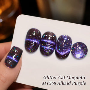 Glitter Cat Magnetic Gel MY568 Alkaid Purple 10ml Gel Nail Polish BORN PRETTY