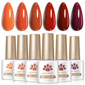 6 Colors Gel Set S64 Pumpkin Party 7ml Gel Nail Polish BORN PRETTY