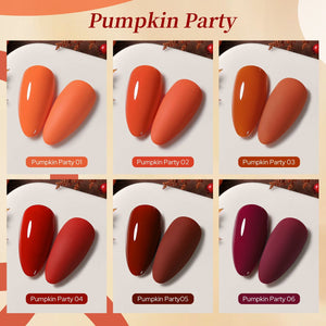 6 Colors Gel Set S64 Pumpkin Party 7ml Gel Nail Polish BORN PRETTY