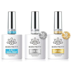 3 in 1 Nail Prep & Base Gel & Top Coat 15ml Base & Top Coat BORN PRETTY