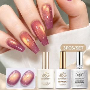 Colored Cat Magnetic Gel MY551/MY552 15ml Gel Nail Polish BORN PRETTY MY551 & Super & Water Drop Top Coat