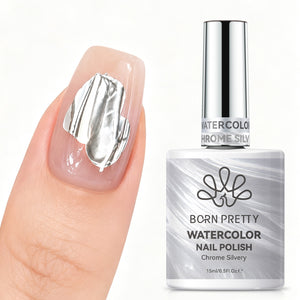 Chrome Silvery Watercolor Nail Polish 15ml