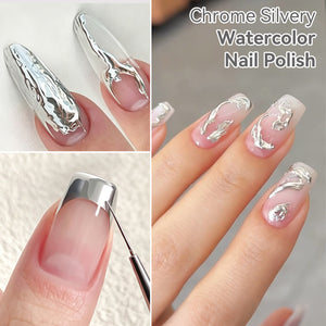 Chrome Silvery Watercolor Nail Polish 15ml