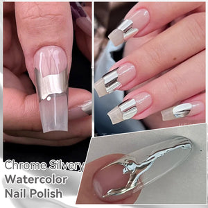 Chrome Silvery Watercolor Nail Polish 15ml