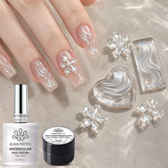 2pcs Set Watercolor Nail Polish & Sculpting Gel Nail Polish BORN PRETTY Set 02