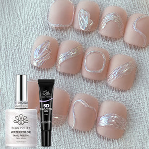 2pcs Set Watercolor Nail Polish & Sculpting Gel Nail Polish BORN PRETTY Set 03
