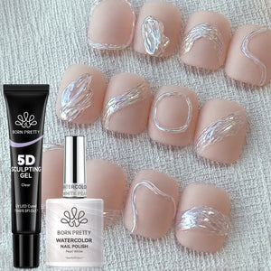 2pcs Set Watercolor Nail Polish & Sculpting Gel Nail Polish BORN PRETTY Set 04