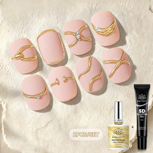 2pcs Set Watercolor Nail Polish & Sculpting Gel