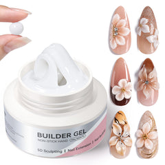 Non‑Stick Hand Builder Gel Milky White #02 30g Extension Nail Gel BORN PRETTY