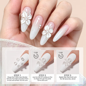 Non‑Stick Hand Builder Gel Milky White #02 30g Extension Nail Gel BORN PRETTY