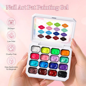 16 Colors Pat Painting Gel Set Luminous Cluster Gel Nail Polish No Brand