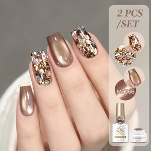 2pcs Set Cat Magnetic Gel & Glitter Gel Gel Nail Polish BORN PRETTY Set 03