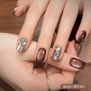 2pcs Set Cat Magnetic Gel & Glitter Gel Gel Nail Polish BORN PRETTY
