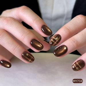 6 Colors Glass Cat Magnetic Gel M97 Amber Stone 7ml Gel Nail Polish BORN PRETTY