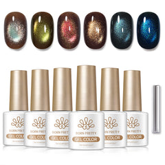 6 Colors Glass Cat Magnetic Gel M98 Desert Dusk 7ml Gel Nail Polish BORN PRETTY