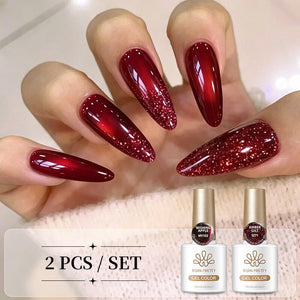 2pcs Set Cat Magnetic Gel & Jelly Gel 10ml Gel Nail Polish BORN PRETTY Set 11