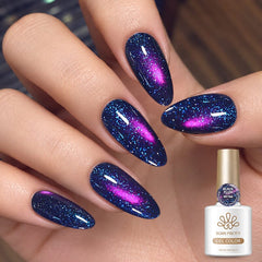 Reflective Cat Magnetic Gel MY764 Black Plum 10ml Gel Nail Polish BORN PRETTY
