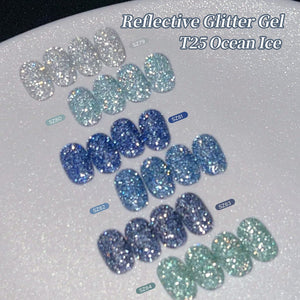 6 Colors Reflective Gel T25 Ocean Ice 7ml Gel Nail Polish BORN PRETTY