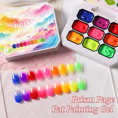9 Colors Pat Painting Gel Prism Page Gel Nail Polish BORN PRETTY