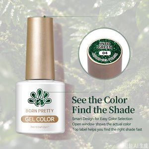 6 Colors Gel Set S86 Into Green 7ml Gel Nail Polish BORN PRETTY