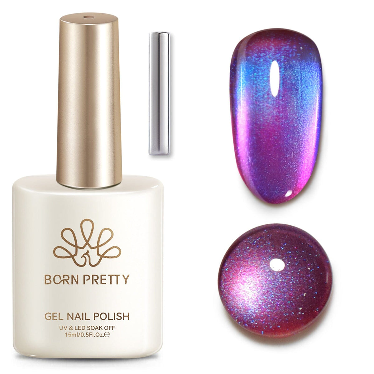 Auroras Cat Magnetic Gel MY818 Starry Purple 15ml Gel Nail Polish BORN PRETTY