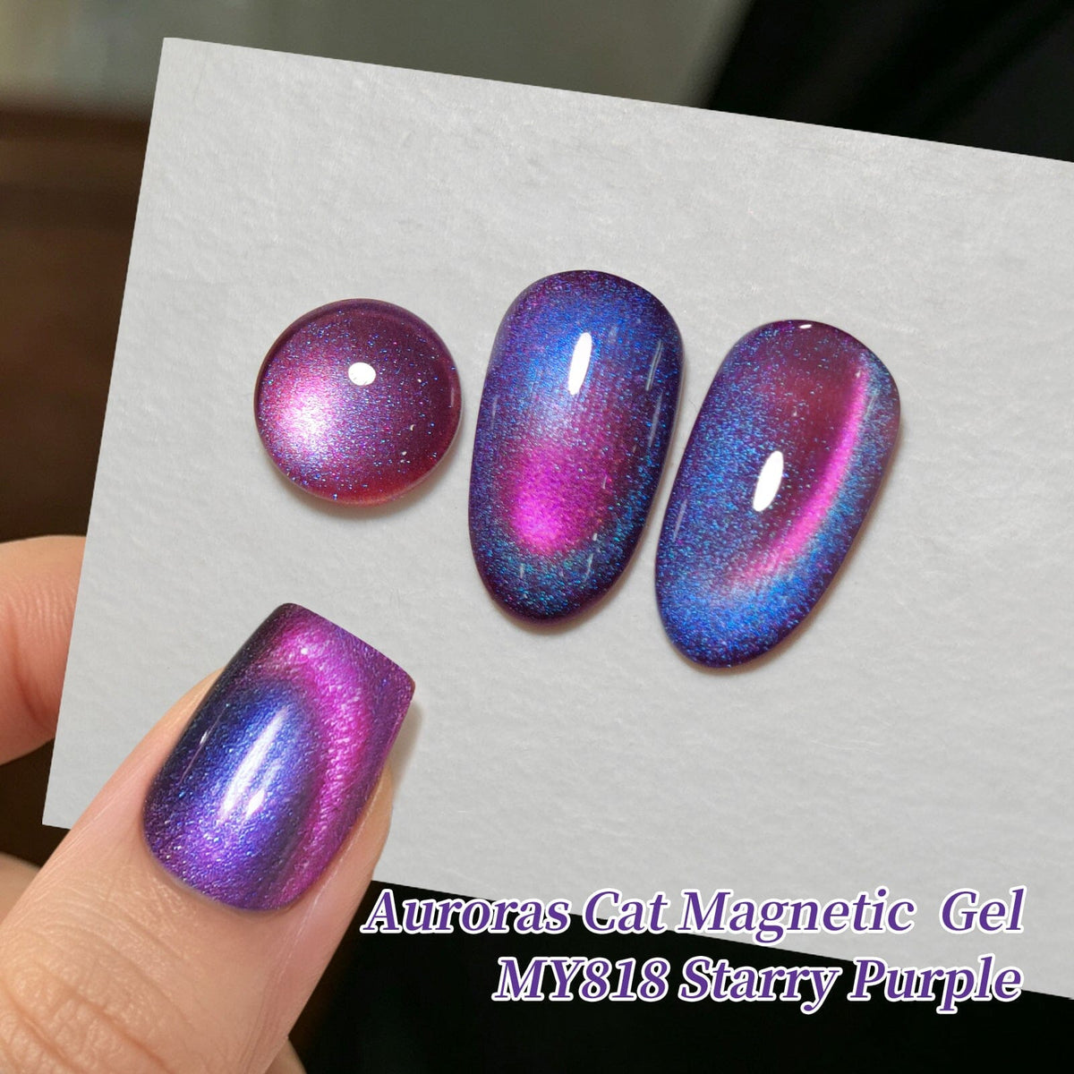 Auroras Cat Magnetic Gel MY818 Starry Purple 15ml Gel Nail Polish BORN PRETTY