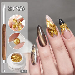 Gold 5D Sculpting Gel & Carving Pen Gel Nail Polish BORN PRETTY