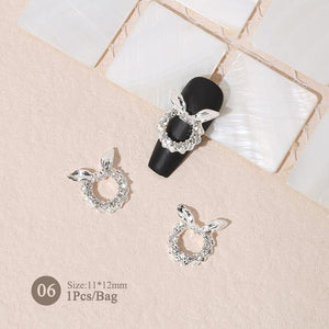 Silver Gold Bowknot Butterfly Rhinestones 3D Nail Decoration Nail Decoration BORN PRETTY 06