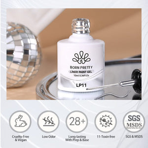 Champagne Gold Liner Paint Gel 10ml LP06 Gel Nail Polish BORN PRETTY