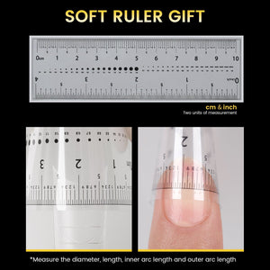 300pcs Half Cover Straight Auxiliary Line Nail Tips 12 Different Sizes Nail Tips BORN PRETTY