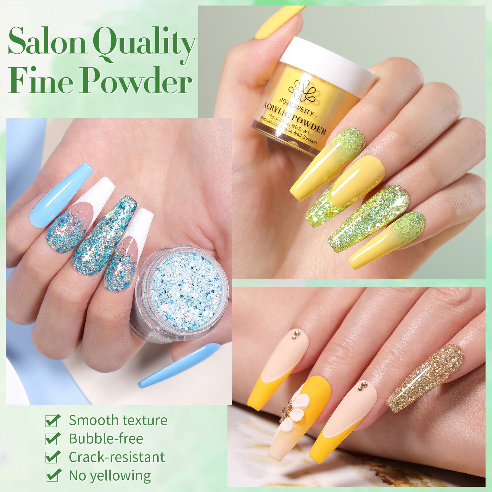 36 Colors Spring Summer Collection Acrylic Powder 10g Nail Powder BORN PRETTY