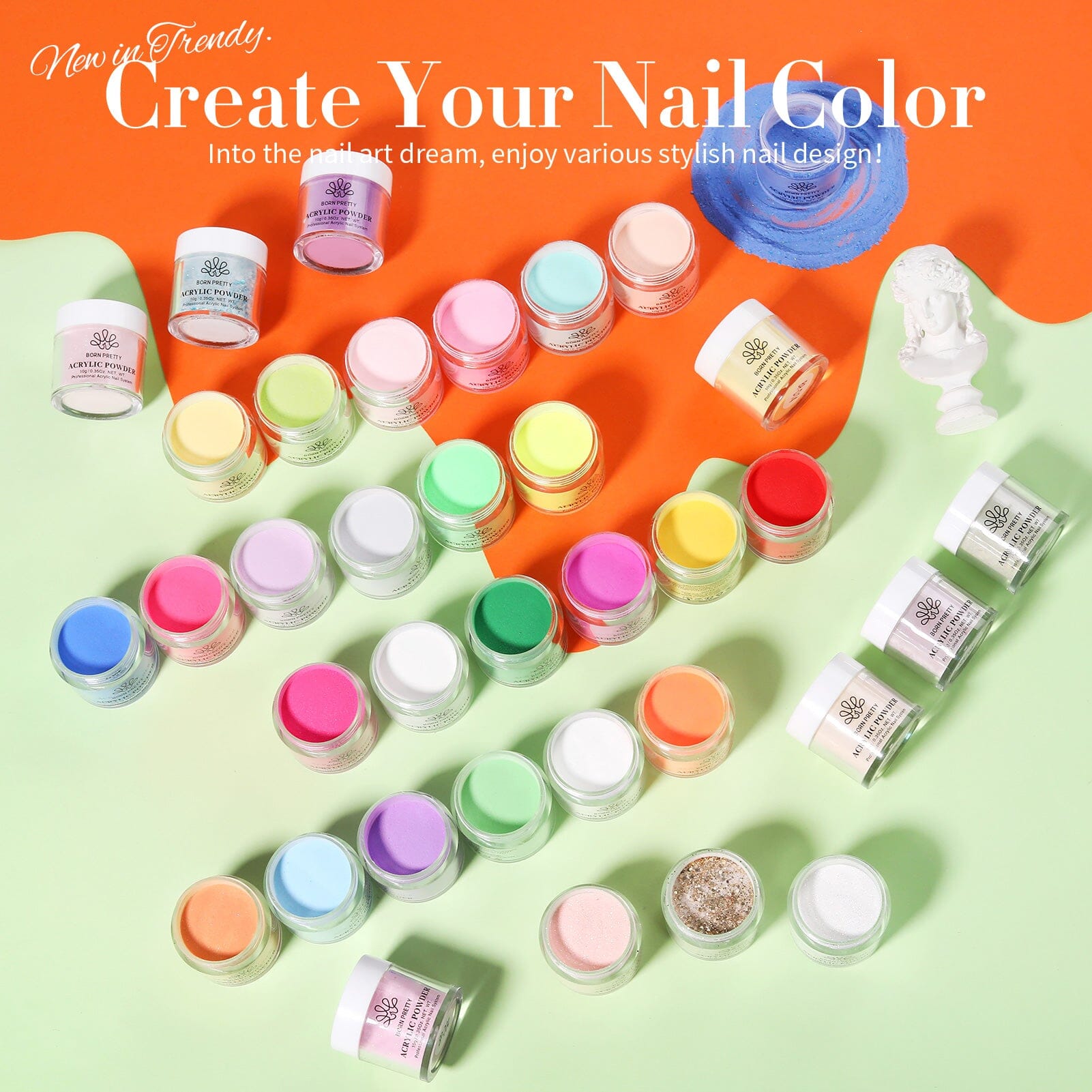 36 Colors Spring Summer Collection Acrylic Powder 10g Nail Powder BORN PRETTY