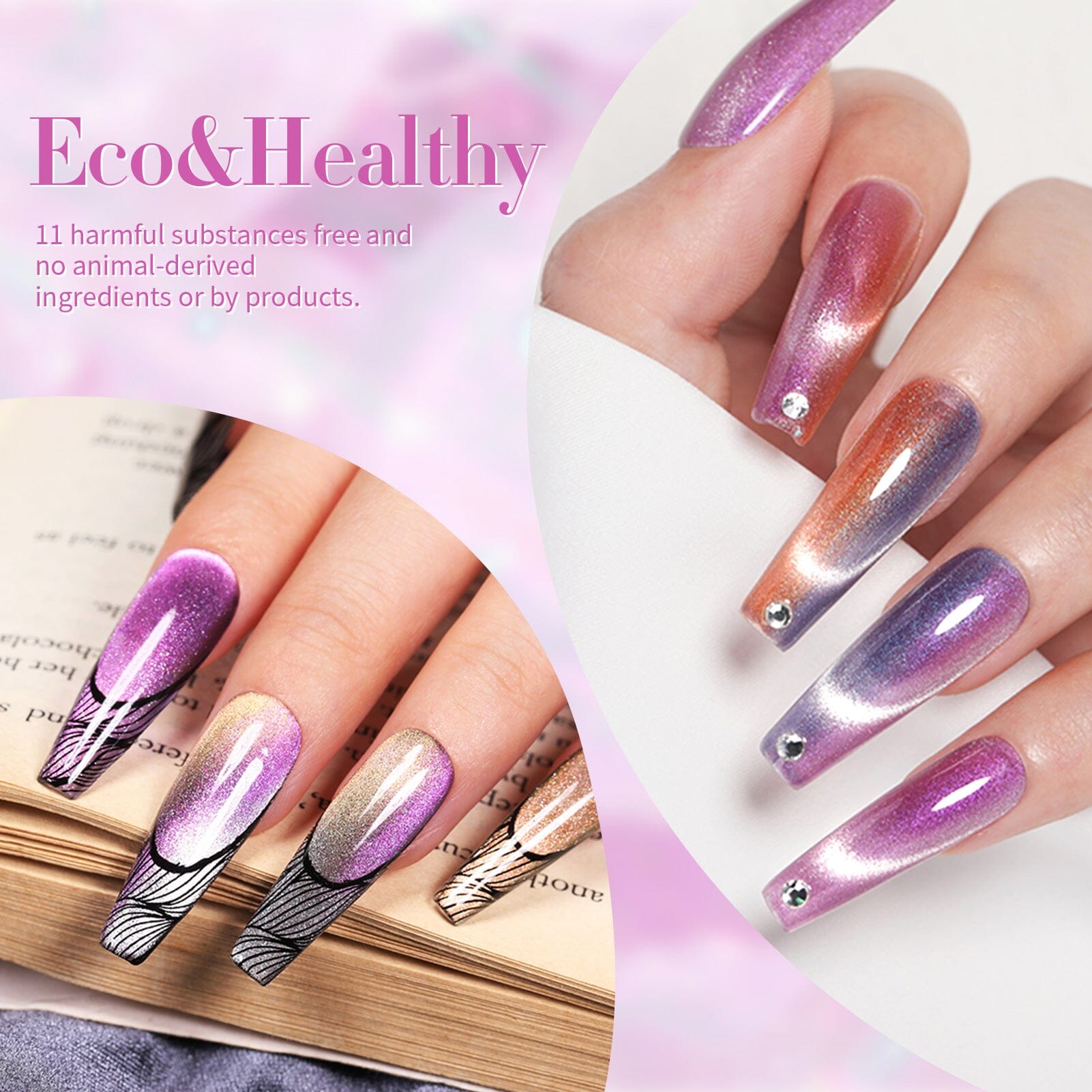 6 Colors Purple Cat Magnetic Gel Polish Auroras Snowlight 7ml Gel Nail Polish BORN PRETTY