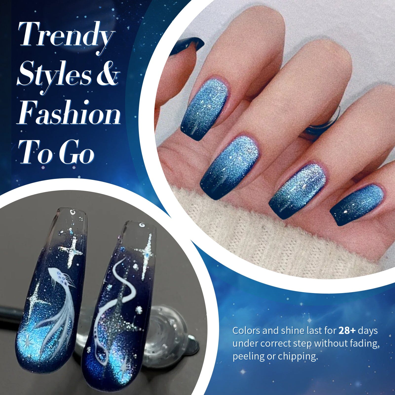 Blue Cat Magnetic Gel Polish MY38 Galaxy 10ml Gel Nail Polish BORN PRETTY