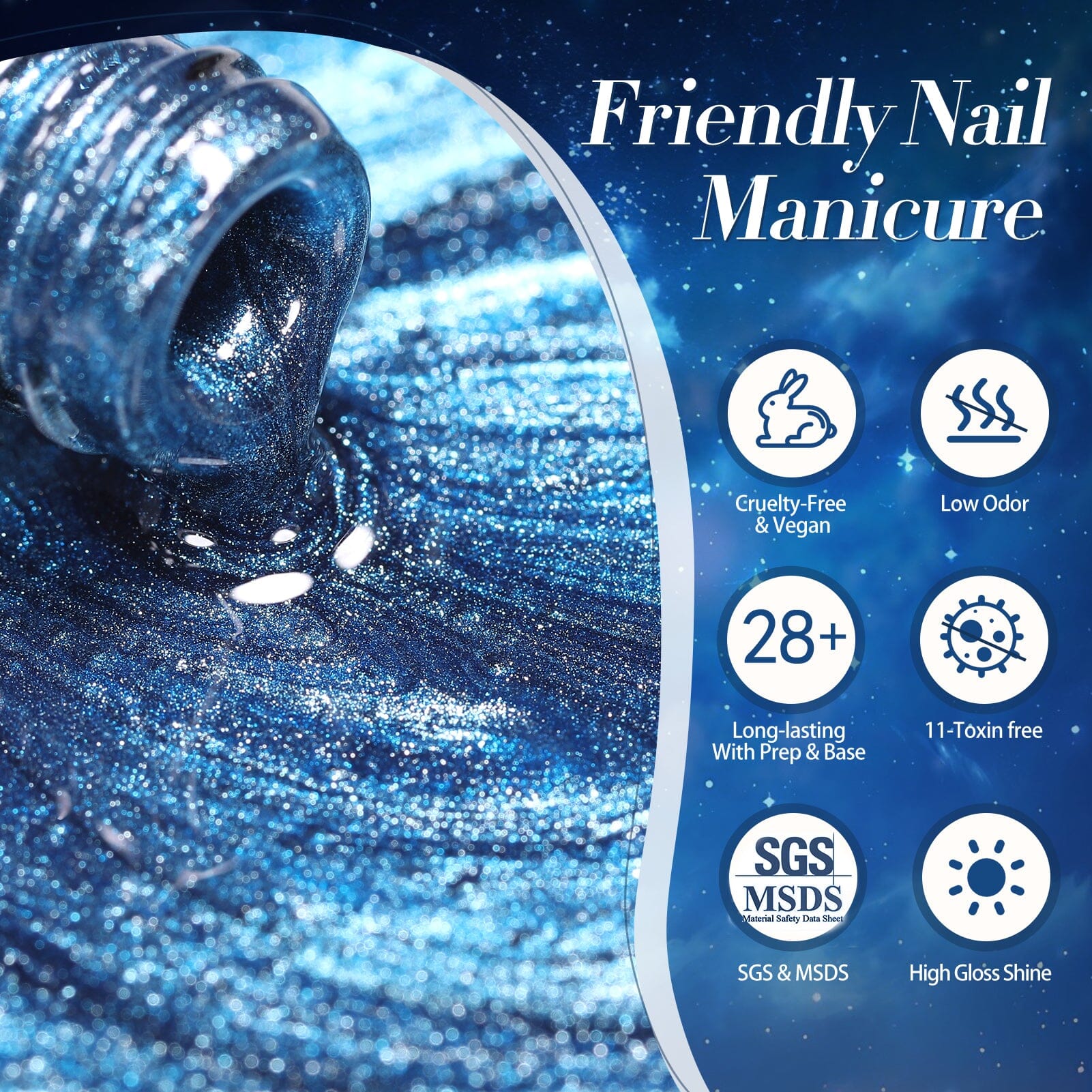 Blue Cat Magnetic Gel Polish MY38 Galaxy 10ml Gel Nail Polish BORN PRETTY