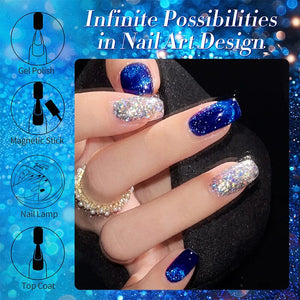 Blue Cat Magnetic Gel Polish MY47 Blue Ore 10ml Gel Nail Polish BORN PRETTY