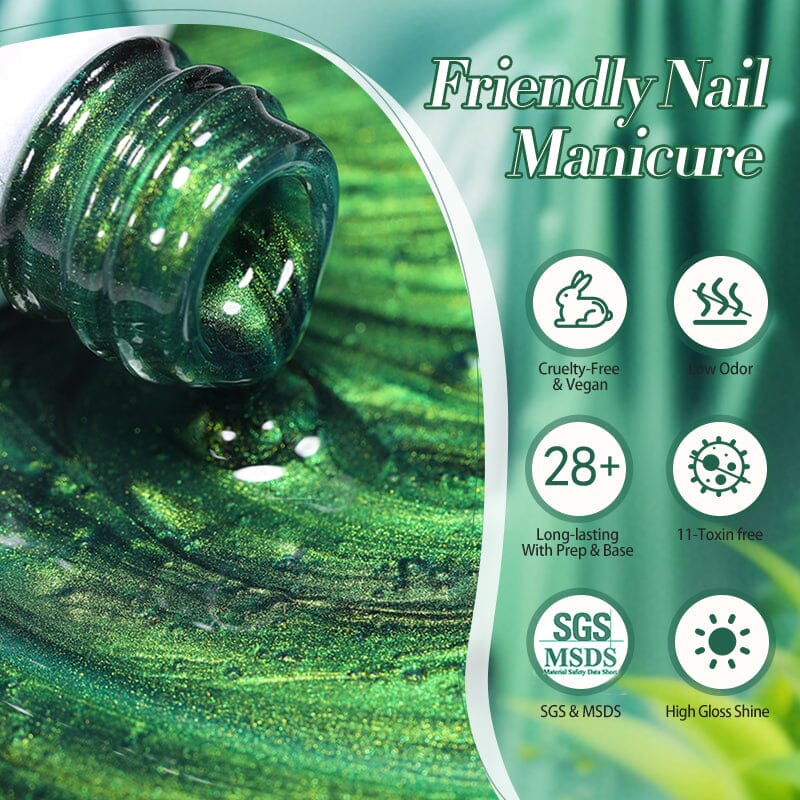 Green Cat Magnetic Gel Polish MY39 Basil 10ml Gel Nail Polish BORN PRETTY
