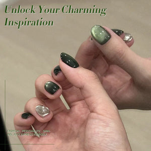 Green Cat Magnetic Gel Polish MY41 Dark Emerald 10ml Gel Nail Polish BORN PRETTY