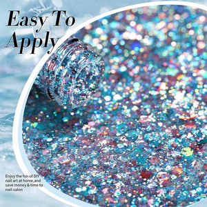 Multicolor Sequins Glitter Gel Polish SG03 Stained Glass 10ml Gel Nail Polish BORN PRETTY