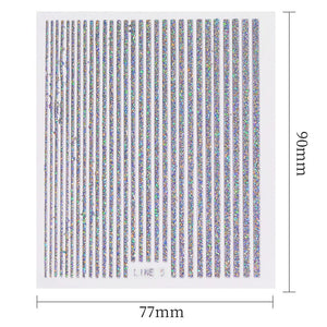 Laser Silver Glitter Line Nail Sticker DIY Nails BORN PRETTY