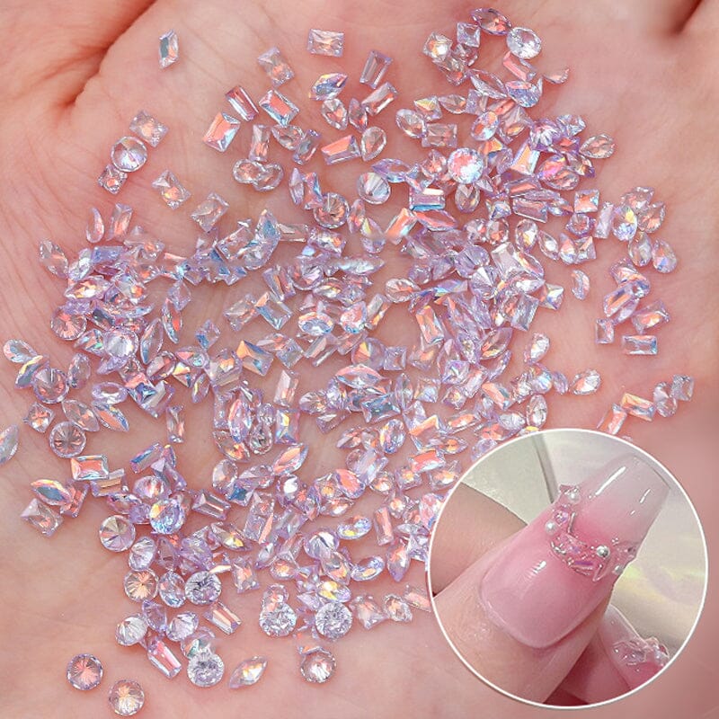 Mix Shapes Nail Art Decorations Sparkle Mini Auroras Ice Translucent Rhinestone Nail Art Manicure Nail Decoration No Brand
