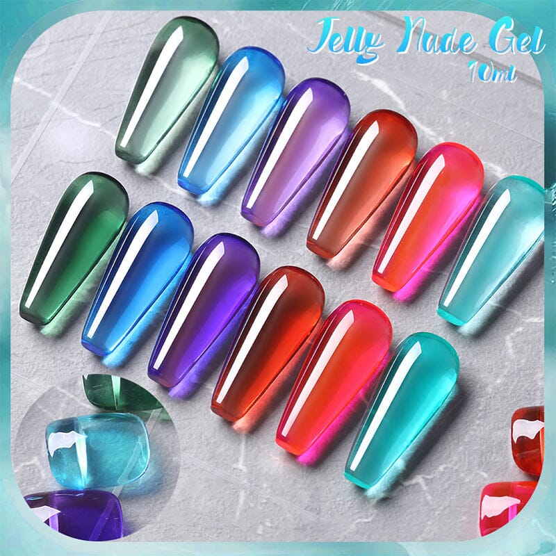 Green Blue Jelly Nude Gel 10ml Gel Nail Polish BORN PRETTY