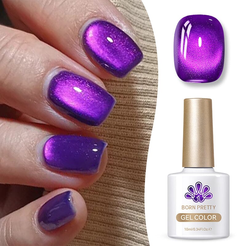 Purple Cat Magnetic Gel Polish MY43 Blackish Purple 10ml Gel Nail Polish BORN PRETTY