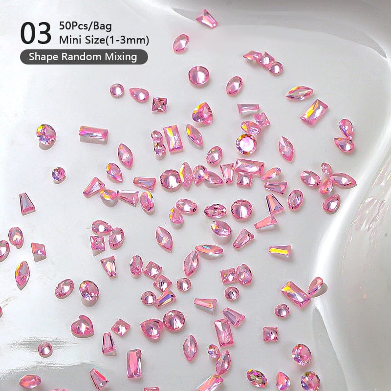 Mix Shapes Nail Art Decorations Sparkle Mini Auroras Ice Translucent Rhinestone Nail Art Manicure Nail Decoration No Brand 03