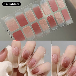 14 Strips Gel Nail Strips Full Cover Nail Stickers Nail Sticker No Brand 01